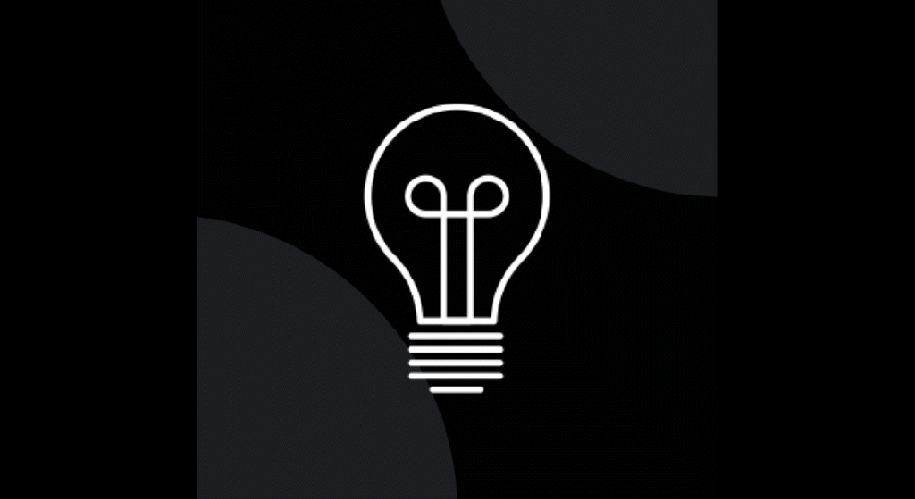 Animated pictogram of a lightbulb